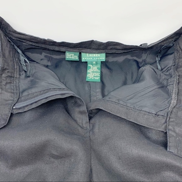 Lauren Ralph Lauren Black Linen Pleated Front High Rise Lined Trousers Pants 14 - Picture 8 of 16